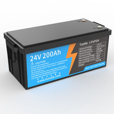 24V 25,6V 200Ah Lithium Iron Phosphate batterij met 5120Wh energie en 100A ontlading