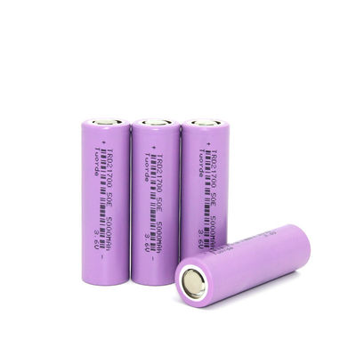 Op maat gemaakte lithium-ion batterijcel 5000mAh 3.6V 21700 UN38.3 Cylindrische 2C ontlading