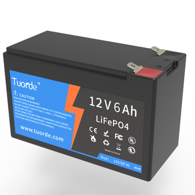 Op maat gemaakte Lifepo4 Deep Cycle Battery, 12V 6Ah AGV Lifepo4 Battery